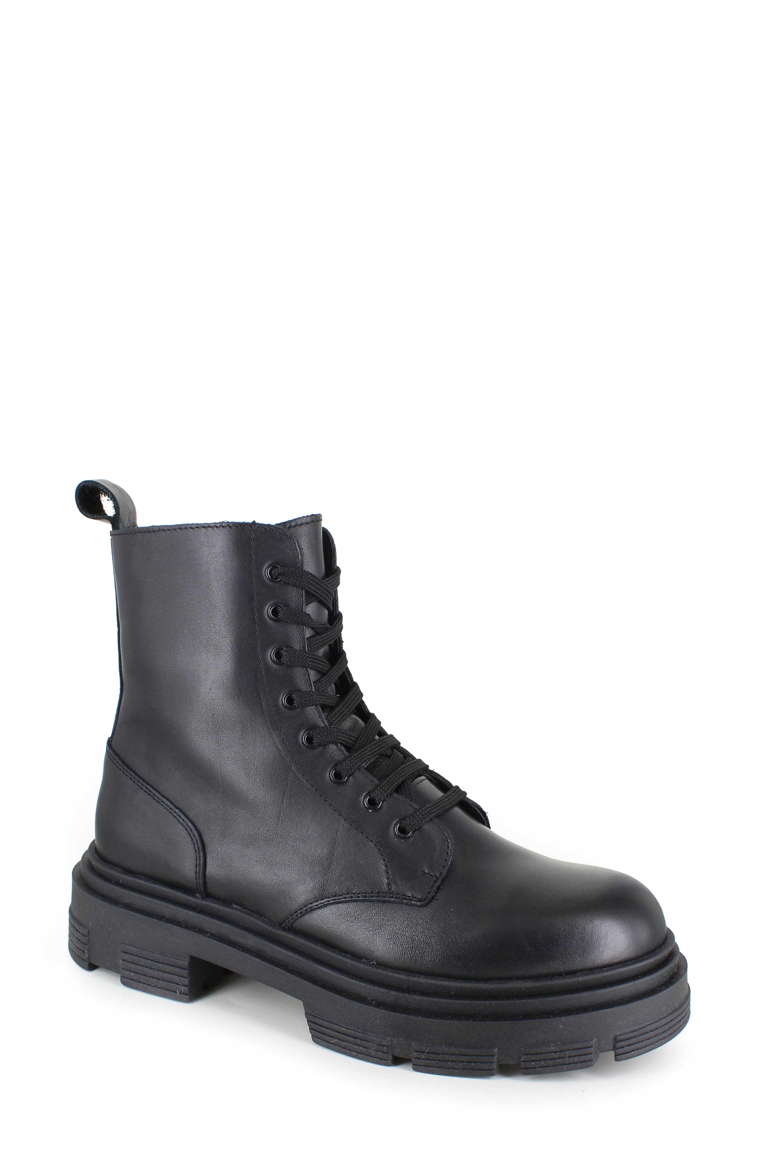 ZIGI Brunella Water Resistant Platform Combat Boot, Main, color, Black
