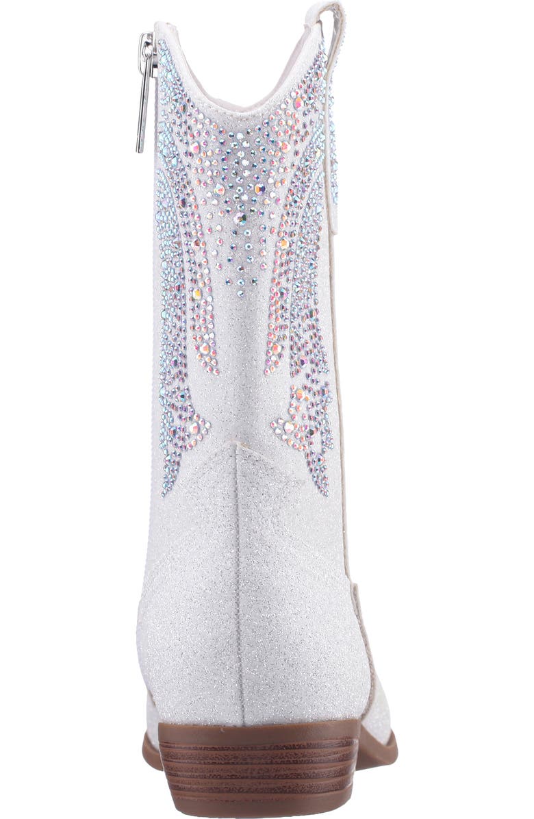 Nina Kids' Hawley Western Boot, Alternate, color, White Glitter Stones