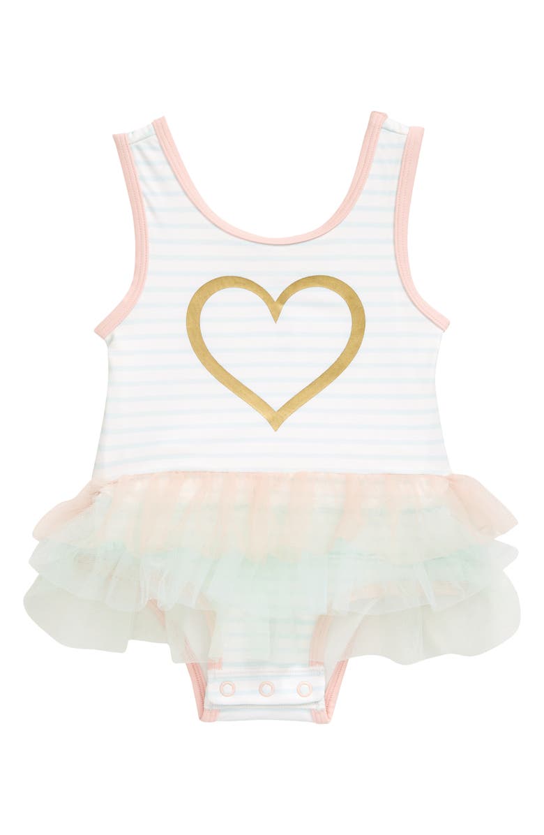 Tucker + Tate Gingham Tutu One-Piece Swimsuit, Main, color, 