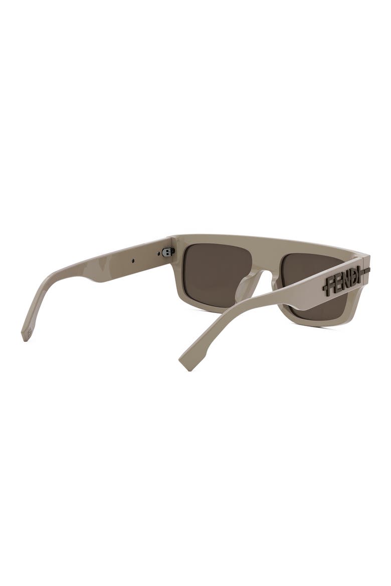 Fendigraphy 54mm Geometric Sunglasses, Alternate, color, SHINY BEIGE / BROWN