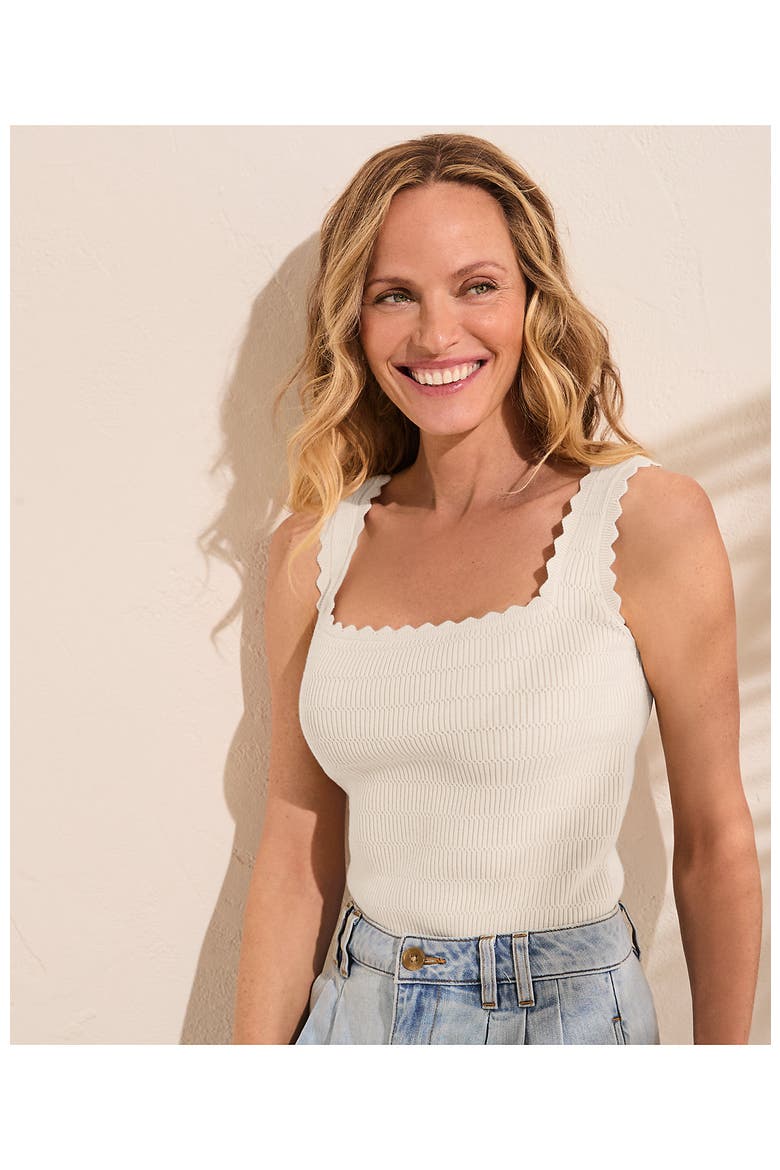 High Retention Square Neck Tank Sweater, Alternate, color, Oatmeal