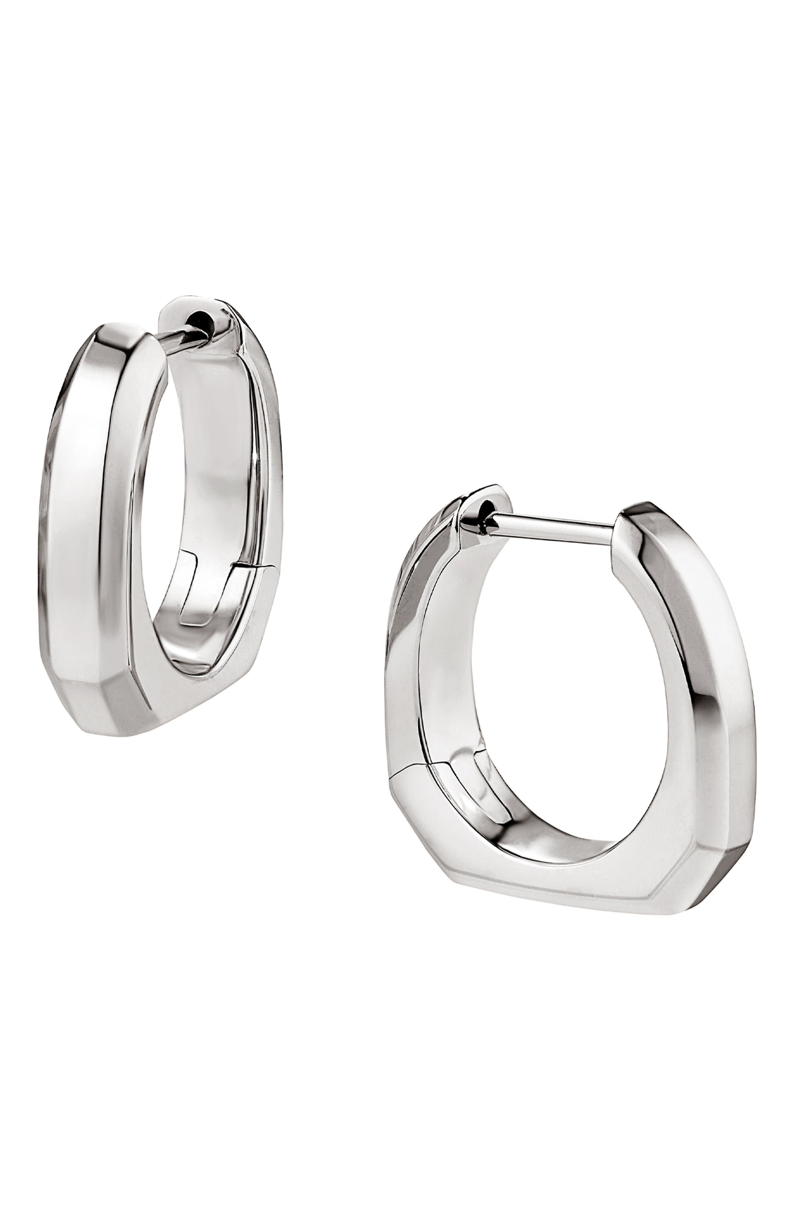 Cast x Issa Rae Bare Braeve Huggie Hoop Earrings in Silver 