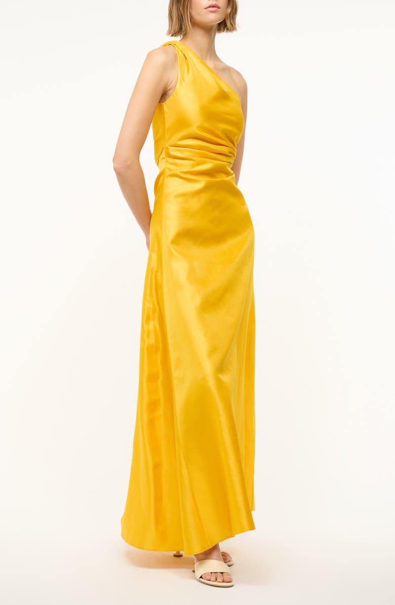 STAUD Este One-Shoulder Silk Maxi Dress, Alternate, color,
