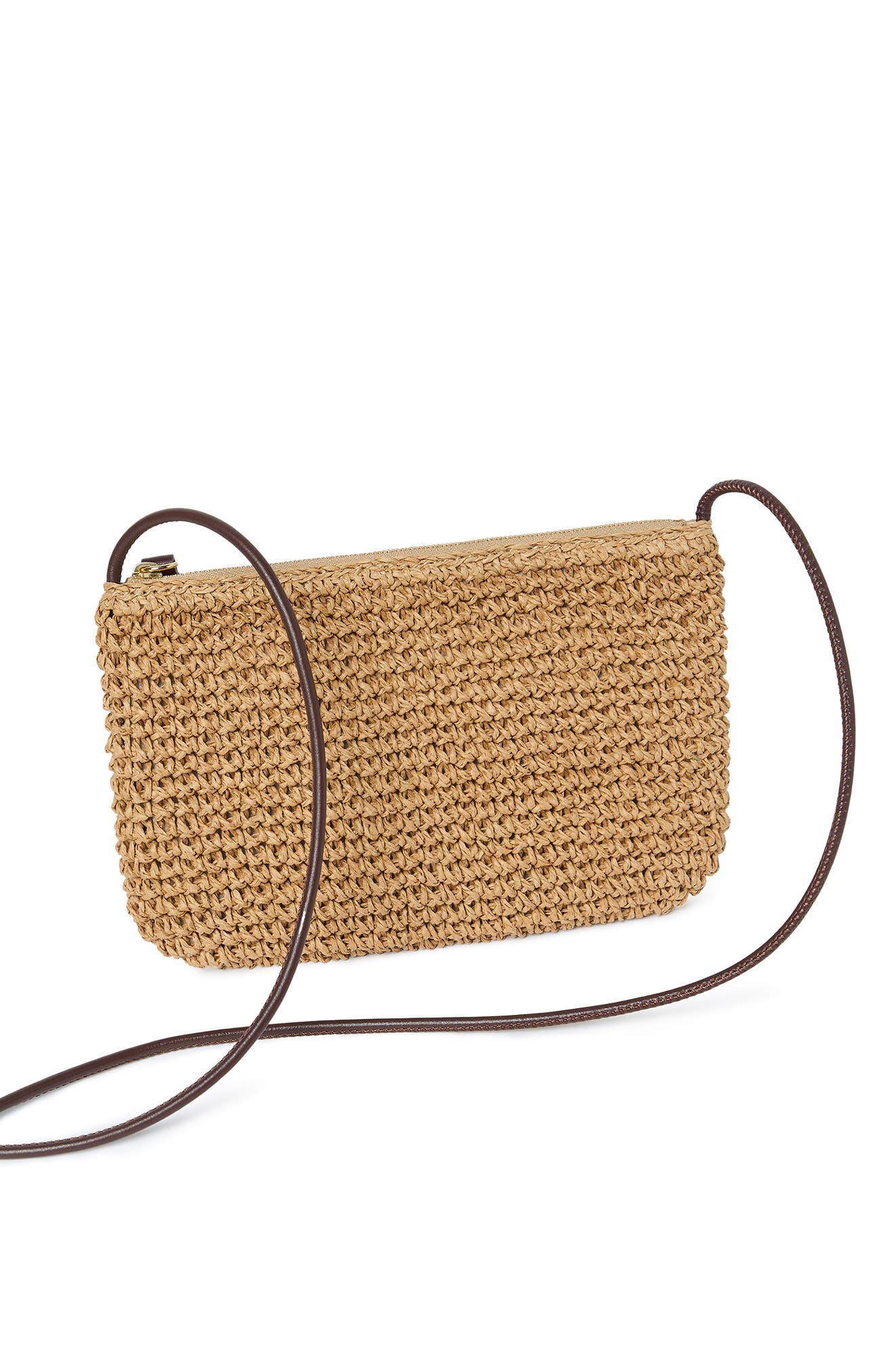 Loeffler Randall Yasmine Raffia Crossbody, Alternate, color, Espresso