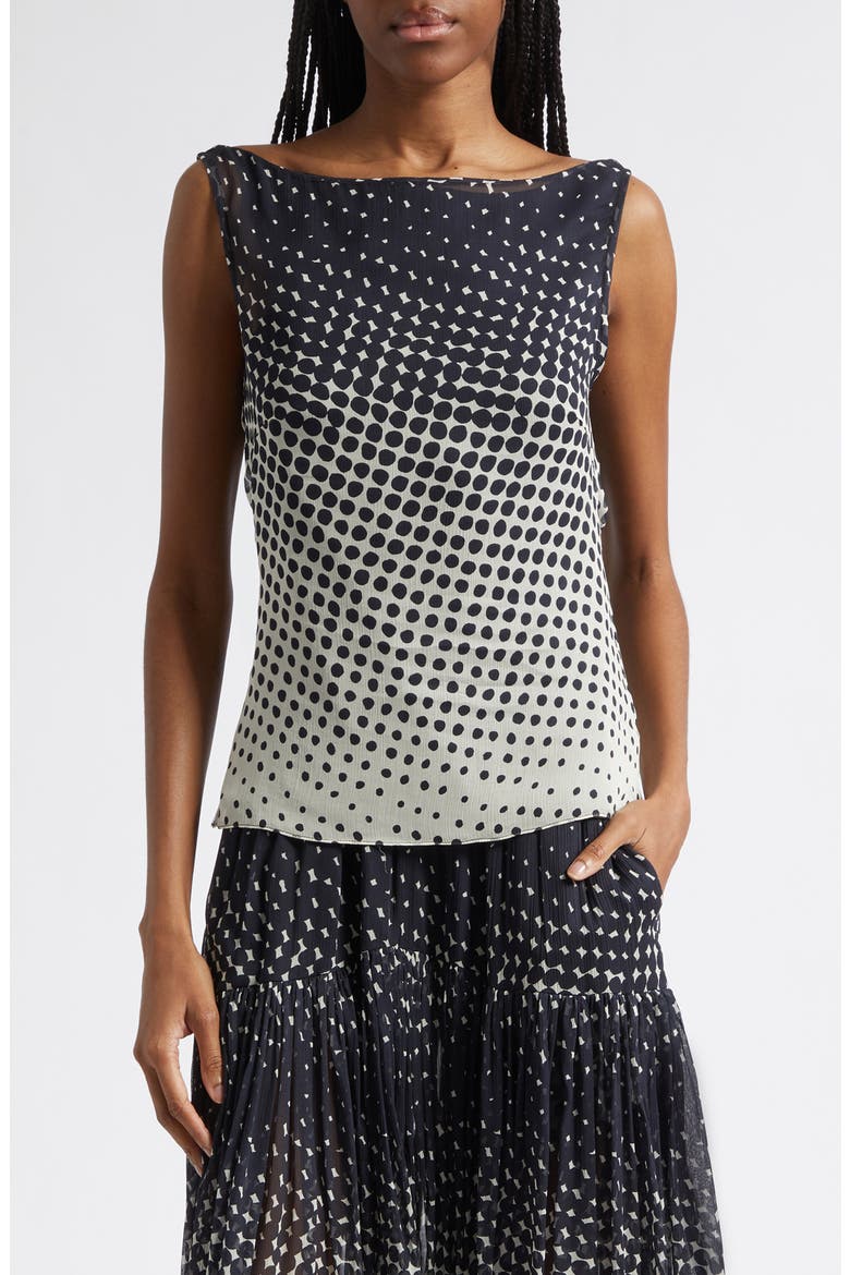 Halftone Wiggle Dot Cowl Back Shell, Main, color, BLACK MULTI