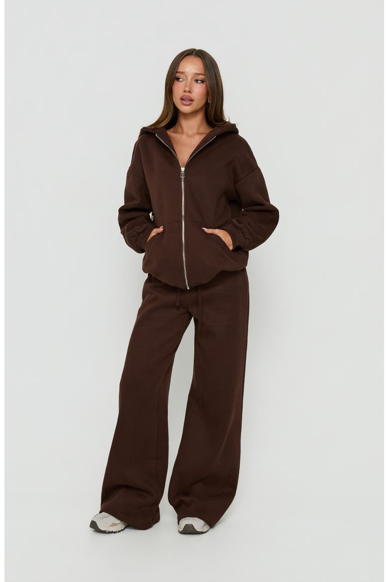 Verenah Wide Leg Sweatpants, Alternate, color, BROWN