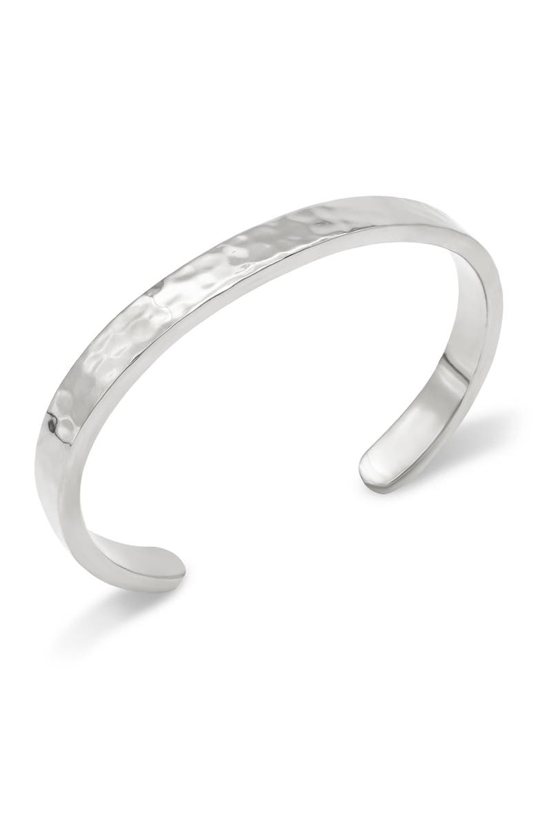 DEVATA Bali Hammer Cuff Bracelet in Sterling Silver, Alternate, color, Silver