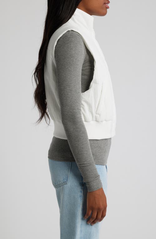 Thread & Supply Crop Puffer Vest In White