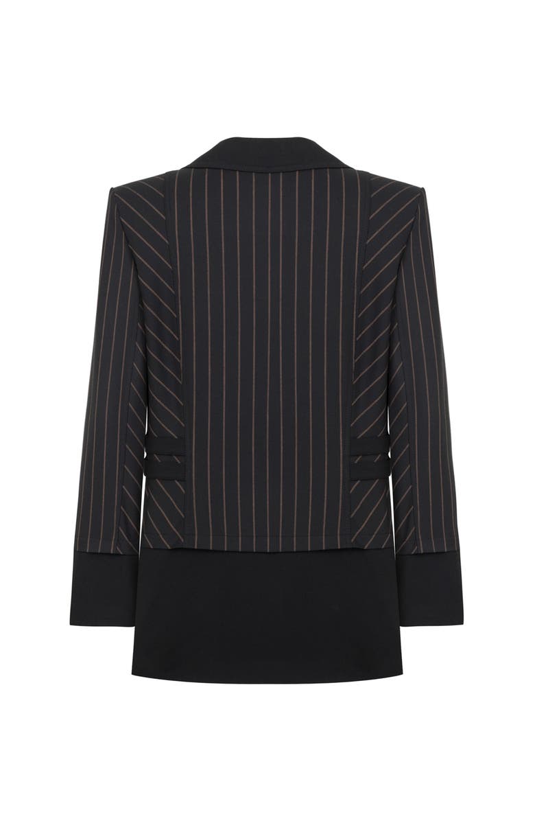 Nocturne Striped Double Breasted Jacket with Belt Detail, Alternate, color,
