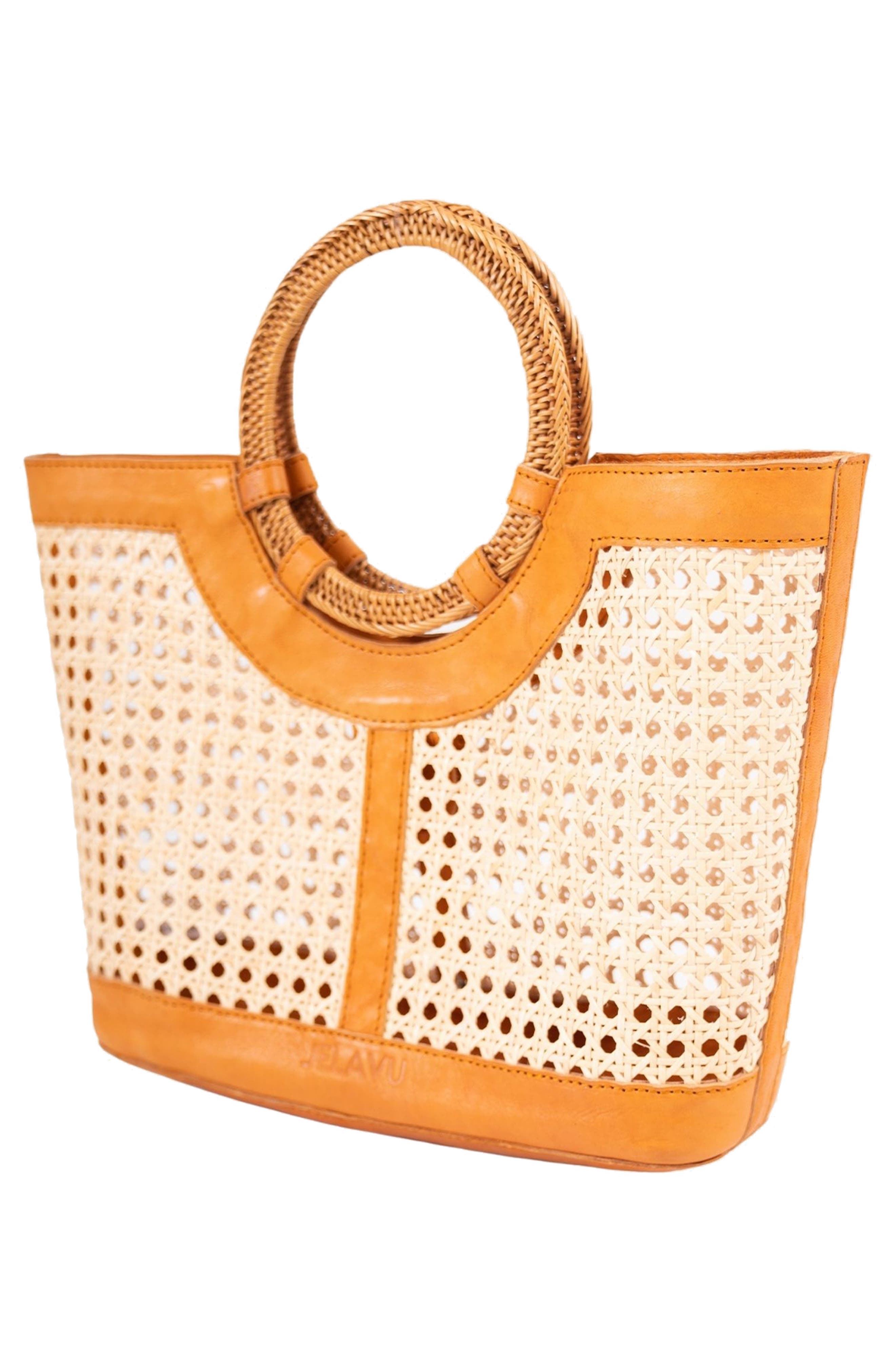 Jelavu Hilton Handwoven Cane Tote, Alternate, color, Tan