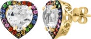 EFFY White Sapphire & Semiprecious Stone Heart Stud Earrings
