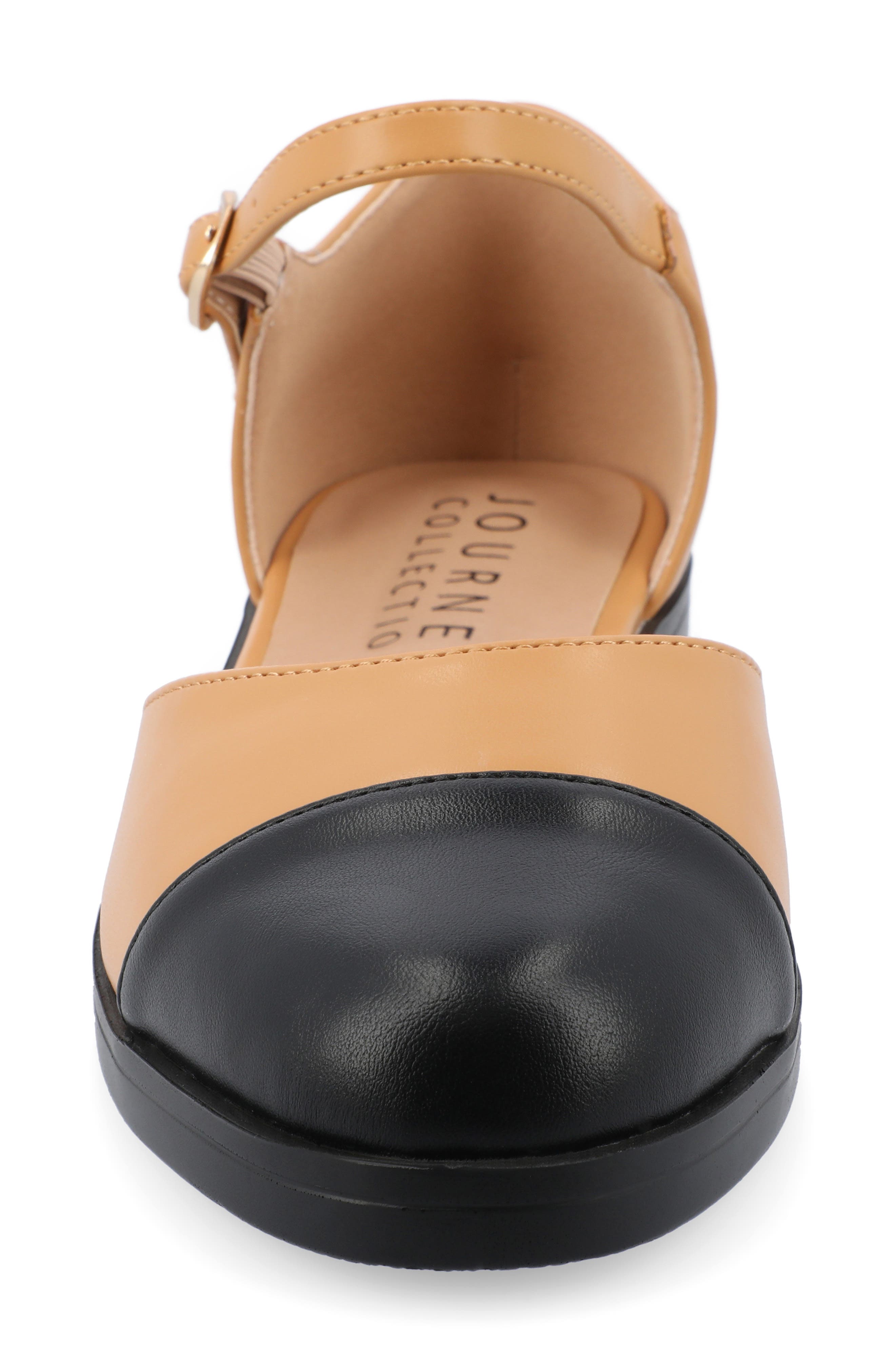 Journee Collection Tesley Cap Toe Mary Jane Flat, Alternate, color, Tan