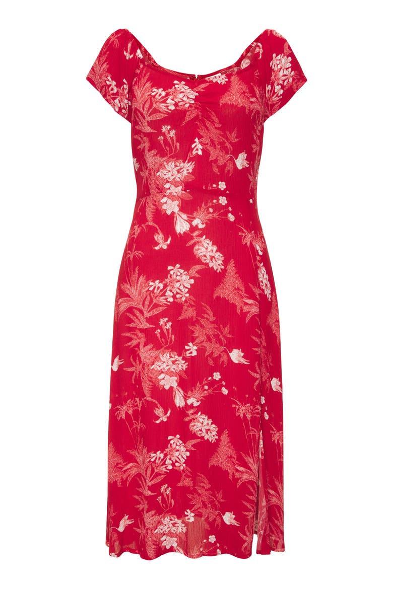 Floral Sweetheart Neckline Dress, Alternate, color, Red Printed