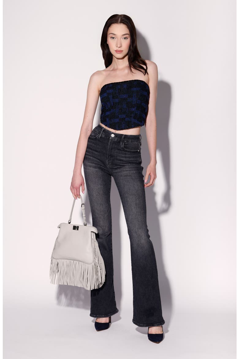 Icon High Rise Flare Stretch Jeans, Alternate, color, BLACK WASH