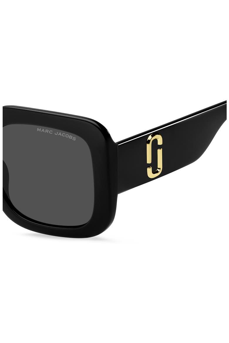 53mm Gradient Polarized Square Sunglasses, Alternate, color, BLACK/ GREY 2