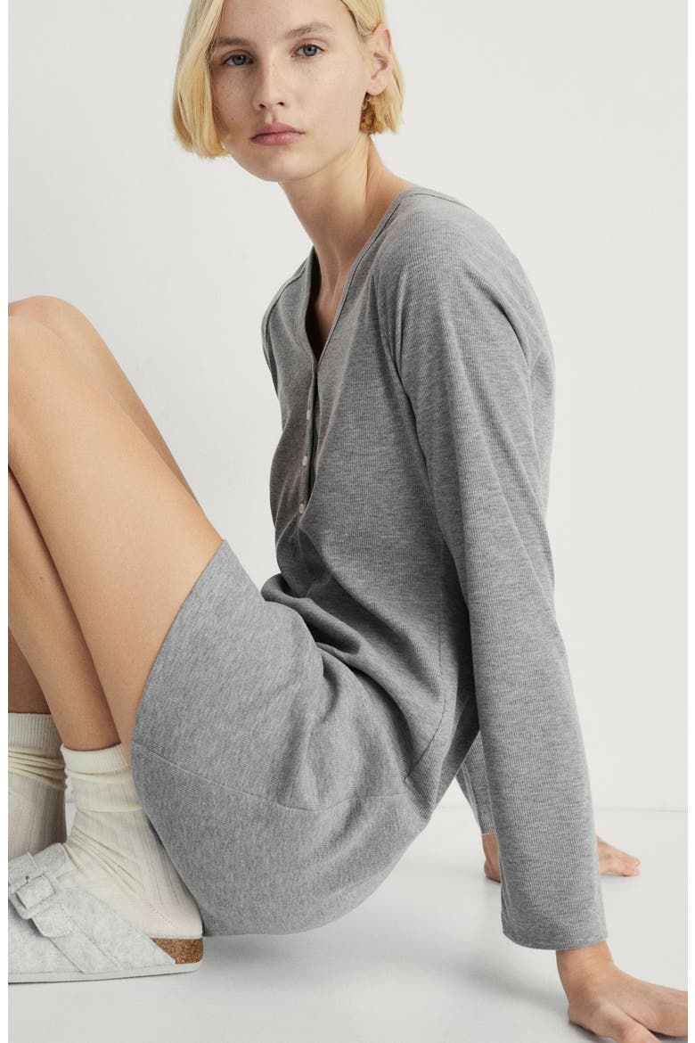 Rib Knit Nightgown, Alternate, color, GREY