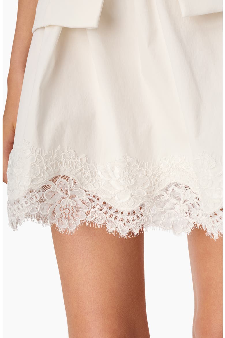 Oakley Lace Trim Mixed Media Minidress, Alternate, color, WHITE