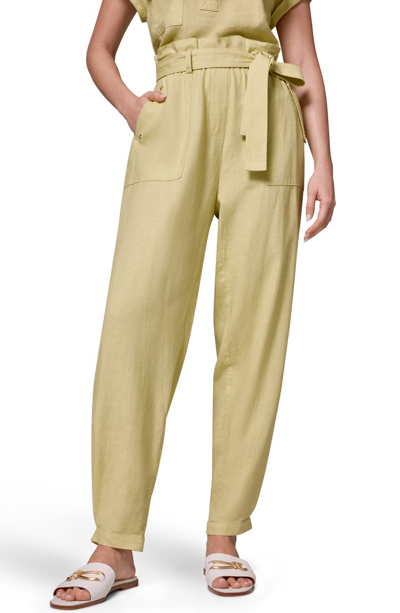 Donna Karan New York Belted Tapered Pants, Main, color, Citrus