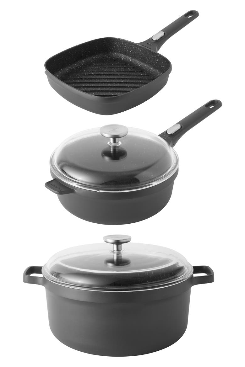 Gem 5-Piece Cookware Set, Main, color, BLACK