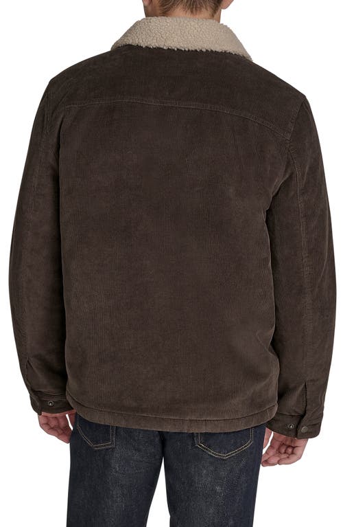Levi's® Corduroy Faux Shearling Lined Trucker Jacket In Brown