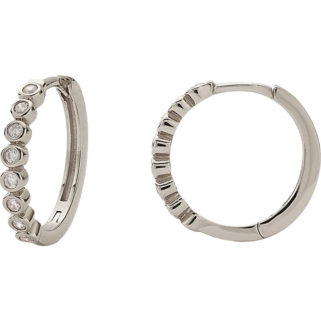 Made By Mary Poppy Cubic Zirconia Hoop Earrings In Metallic