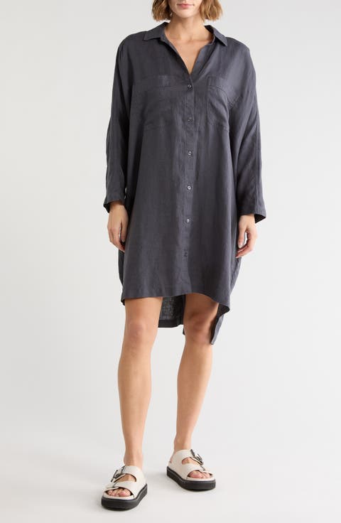 Long Sleeve Linen Shirtdress