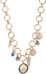 Open Edit Eclectic Charm Collar Necklace
