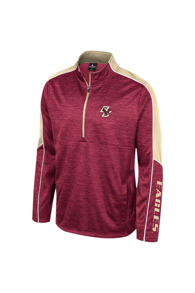 Men's Colosseum Garnet Boston College Eagles Marled Half-Zip Jacket, Alternate, color, Garnet