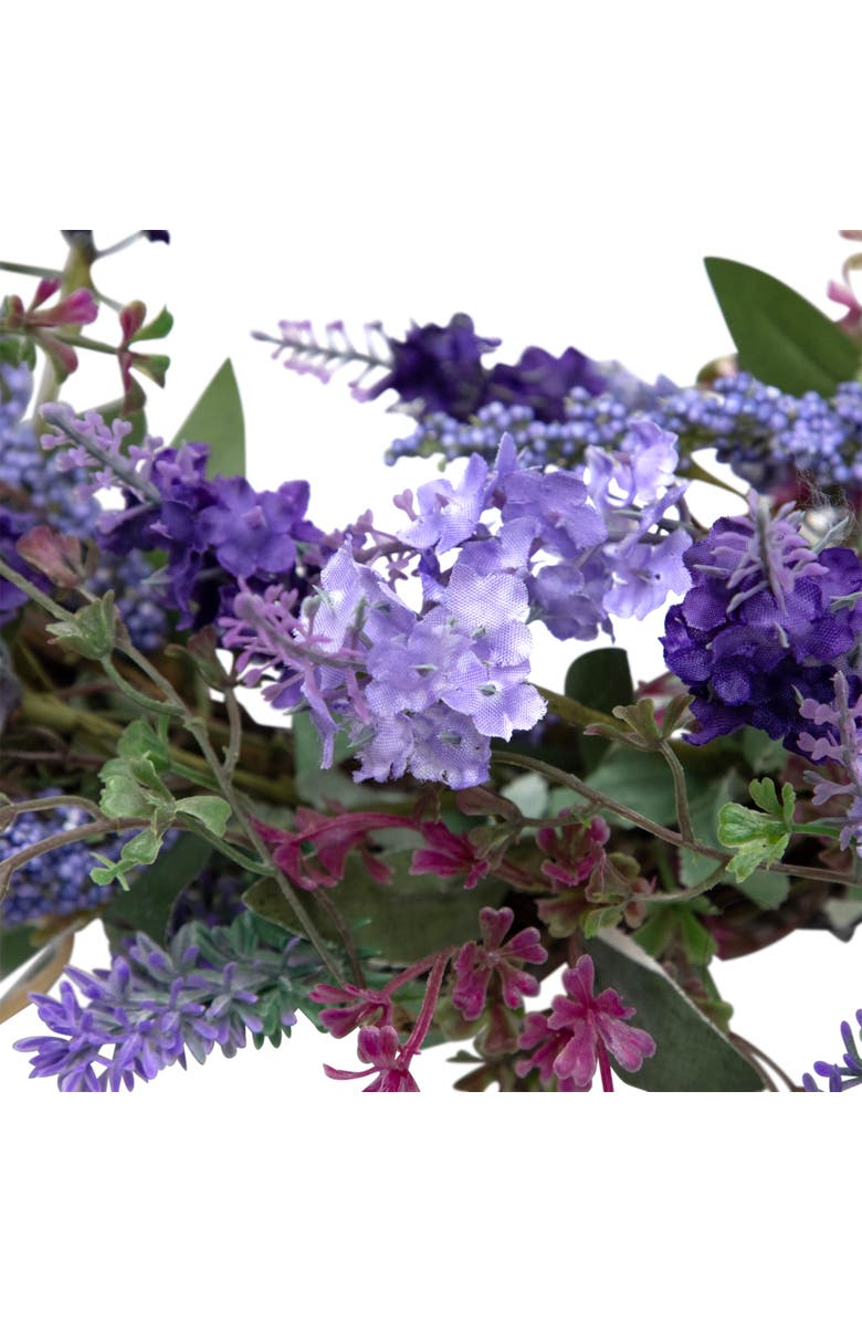 Northlight Lavender Artificial Spring Floral Wreath, Purple and Green - 18-Inch, Alternate, color, Purple