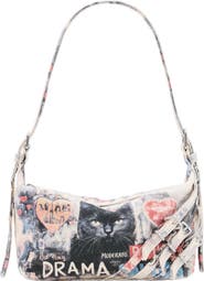 Desigual Mixed Print Denim Shoulder Bag