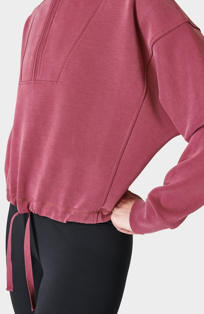 Sweaty Betty Half Zip Fleece Pullover, Alternate, color, Vamp Red