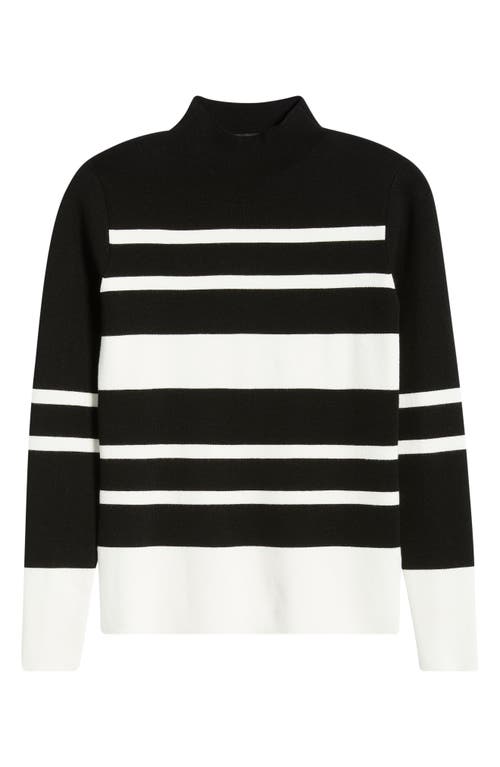 Elie Tahari The Clio Stripe Sweater In Black