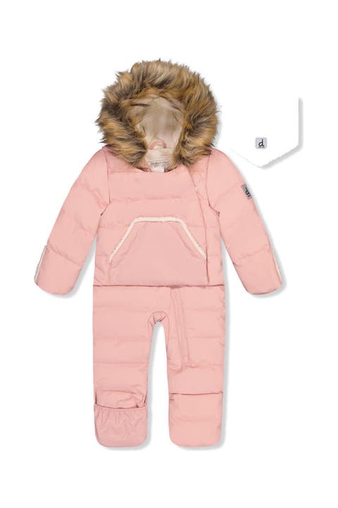 Girl Snug Fleece Neckwarmer One Piece Snowsuit