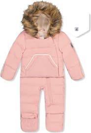 Deux par Deux Girl Snug Fleece Neckwarmer One Piece Snowsuit