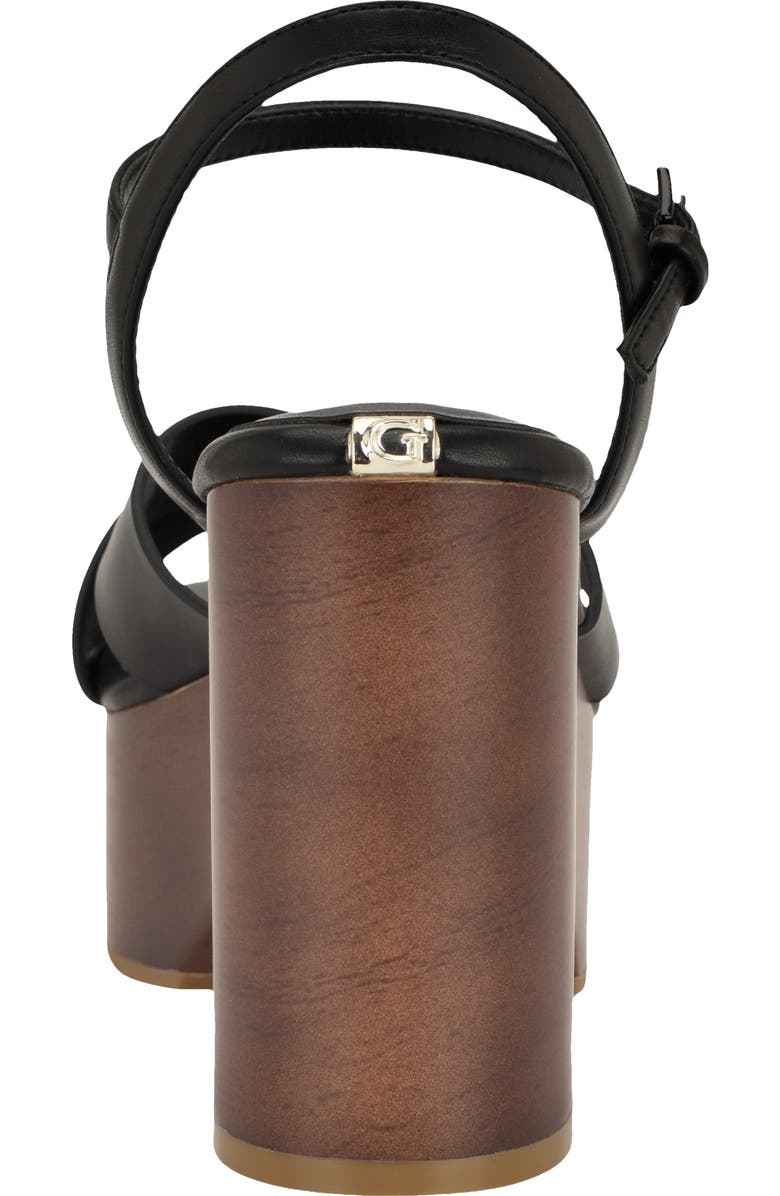 GUESS Qeelin Ankle Strap Platform Sandal, Alternate, color, Black