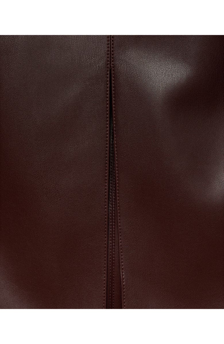 MANGO Faux Leather Pencil Skirt, Alternate, color, Wine