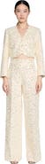 SANDRO Sequin straight-leg cotton trousers