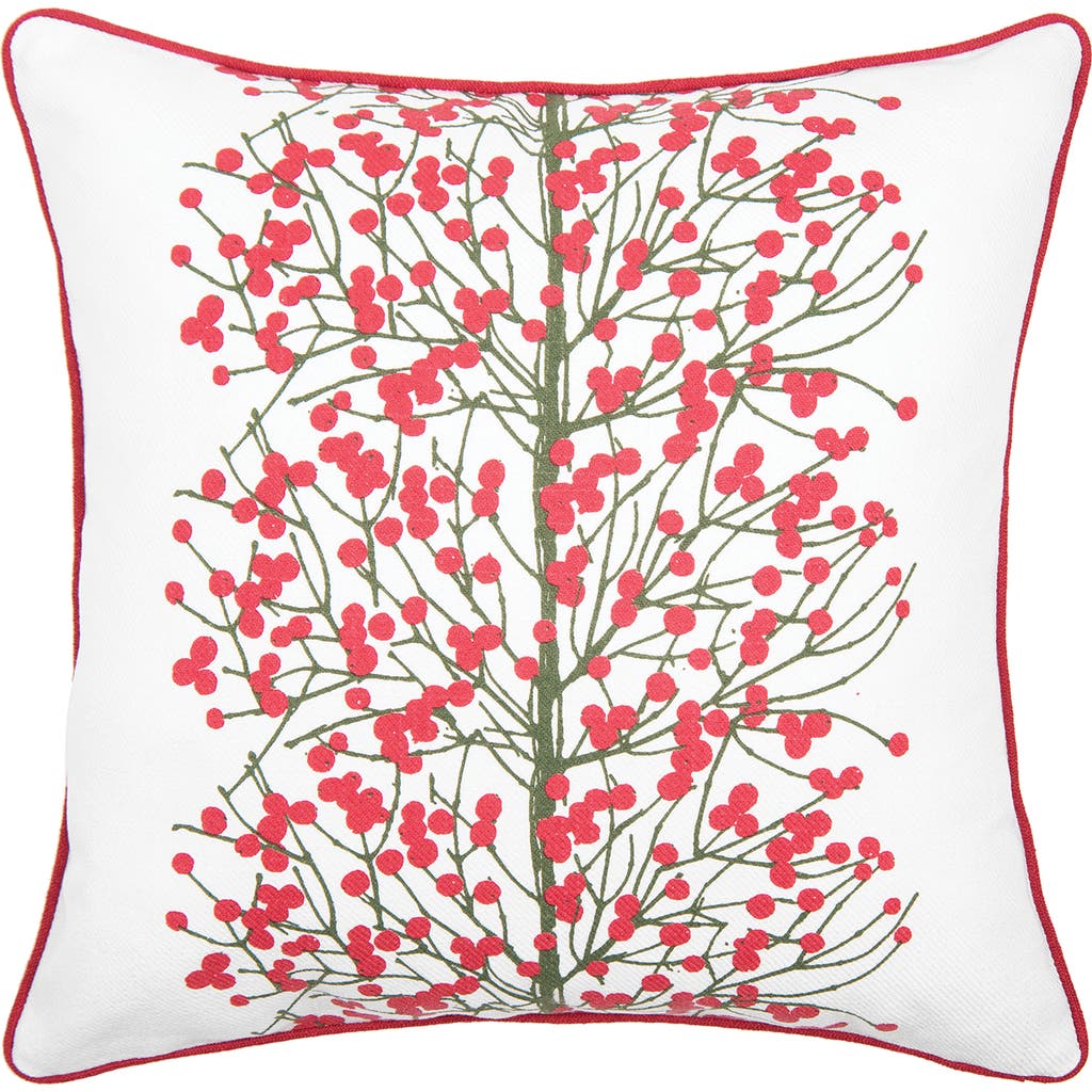 C & F Home C&f Home Christmas Berries Printed Throw Pillow, 18" X 18" In White