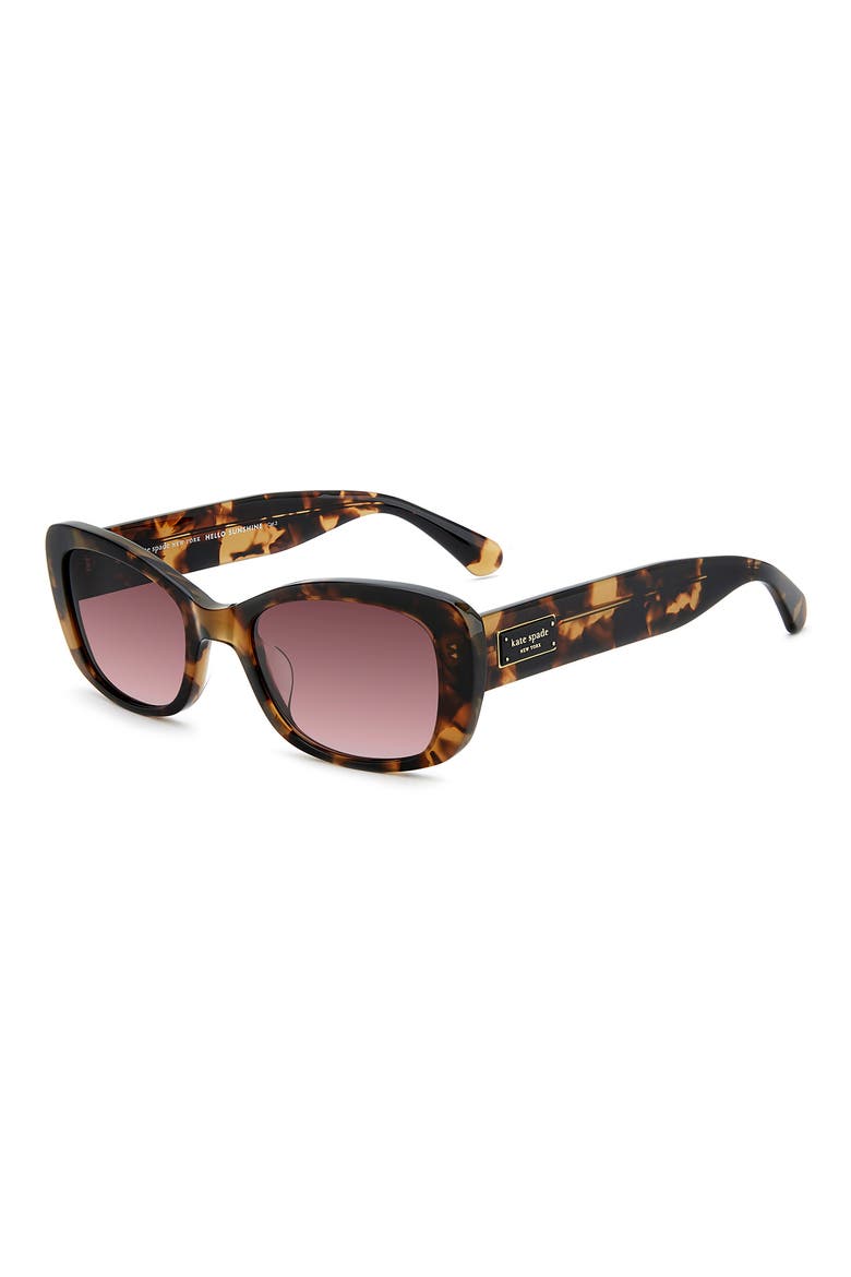 Beryl 53mm Gradient Rectangular Sunglasses, Alternate, color, HAVANA/ BURGUNDYSH