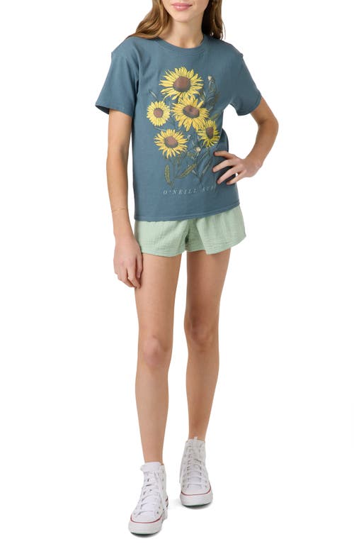 O'neill Kids' Botanic Blossom Cotton Graphic T-shirt In Gray