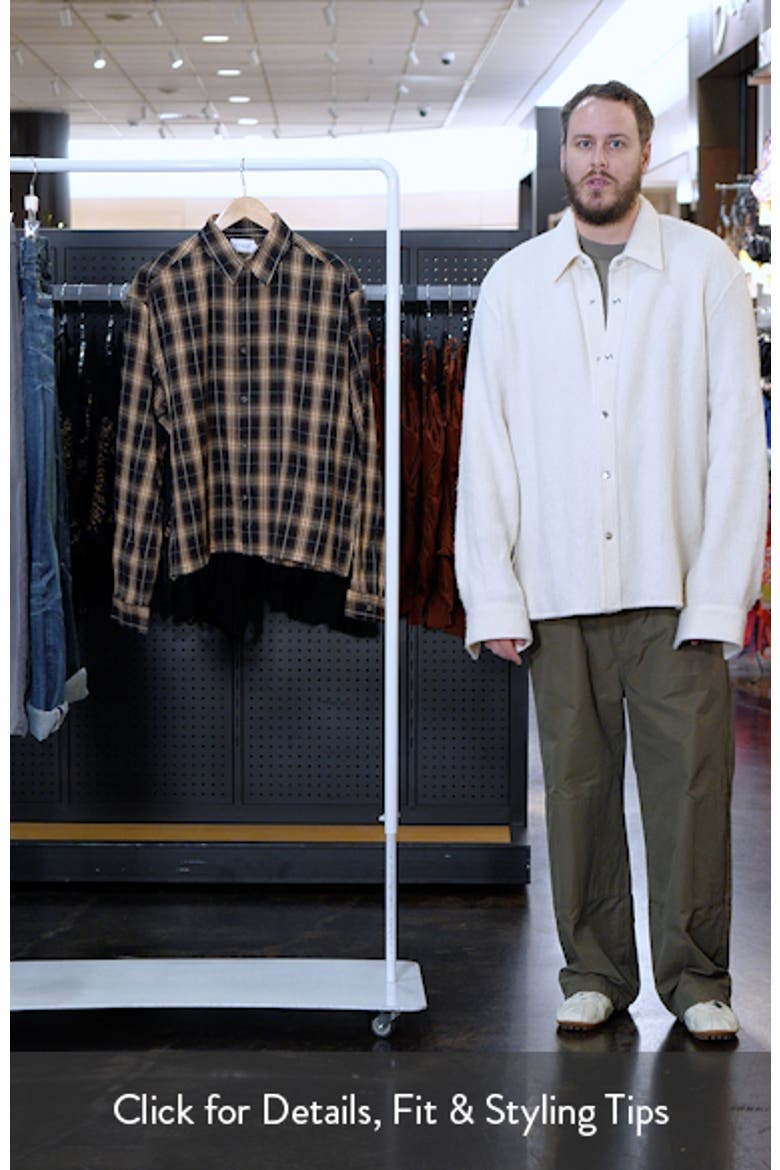 Relaxed Fit Flannel Crop Button-Up Shirt video