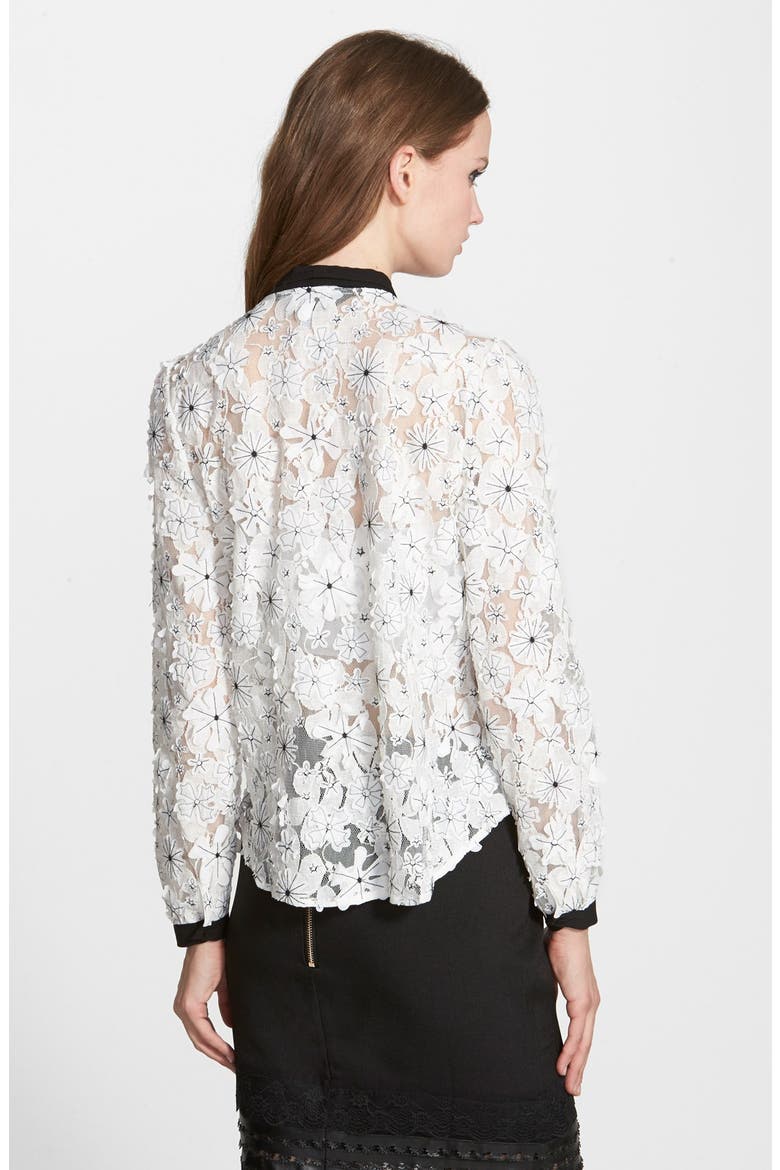 Floral Lace Bow Blouse, Alternate, color, IVORY