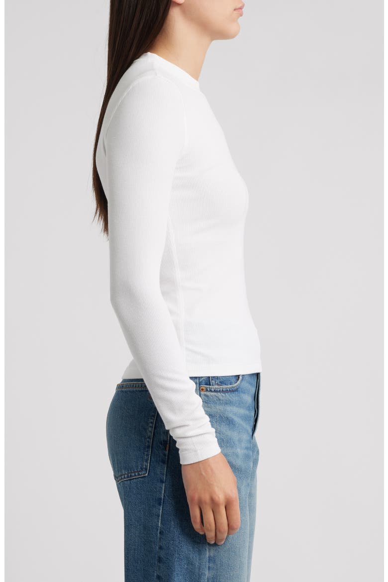 The Rib Crewneck Top, Alternate, color, WHITE