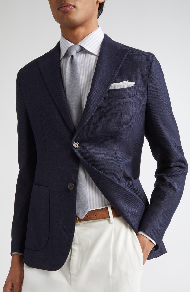 Eleventy Single Breasted Soft Jacket, Alternate, color, 11 Navy Blue