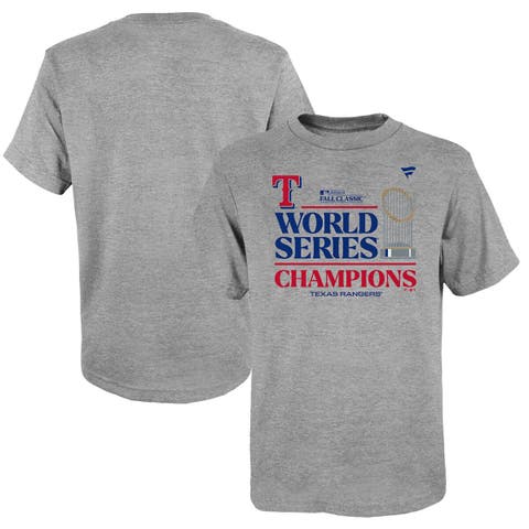 Youth Fanatics Branded Heather Gray Texas Rangers 2023 World Series Champions Locker Room T-Shirt