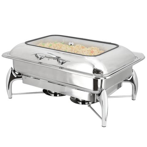 9.5 Quart Stainless Steel Rectangle Professional Chafing Dish/Food Warmer/Buffet Server Serving Trays