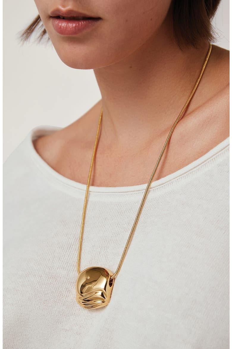 Rue Pendant Snake Chain Necklace, Alternate, color, HIGH POLISH GOLD