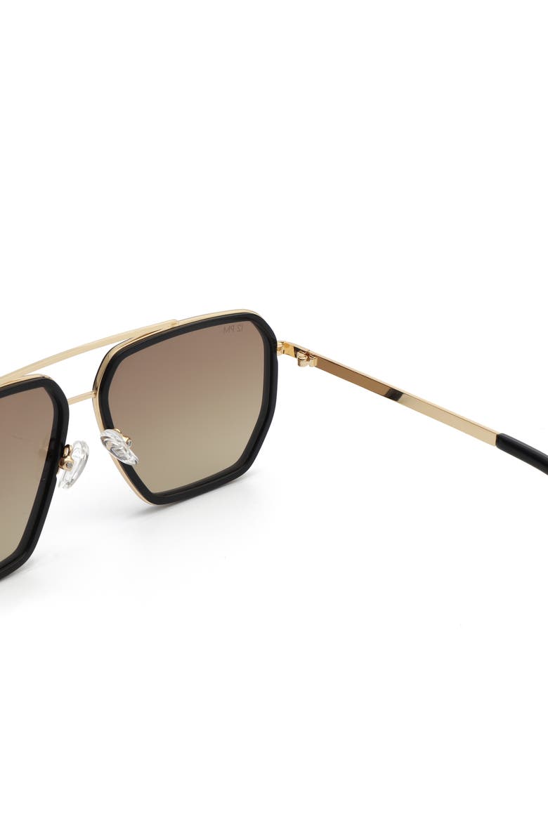 12PM STUDIOS Lagos Metal Sunglasses, Alternate, color, Black/Brown