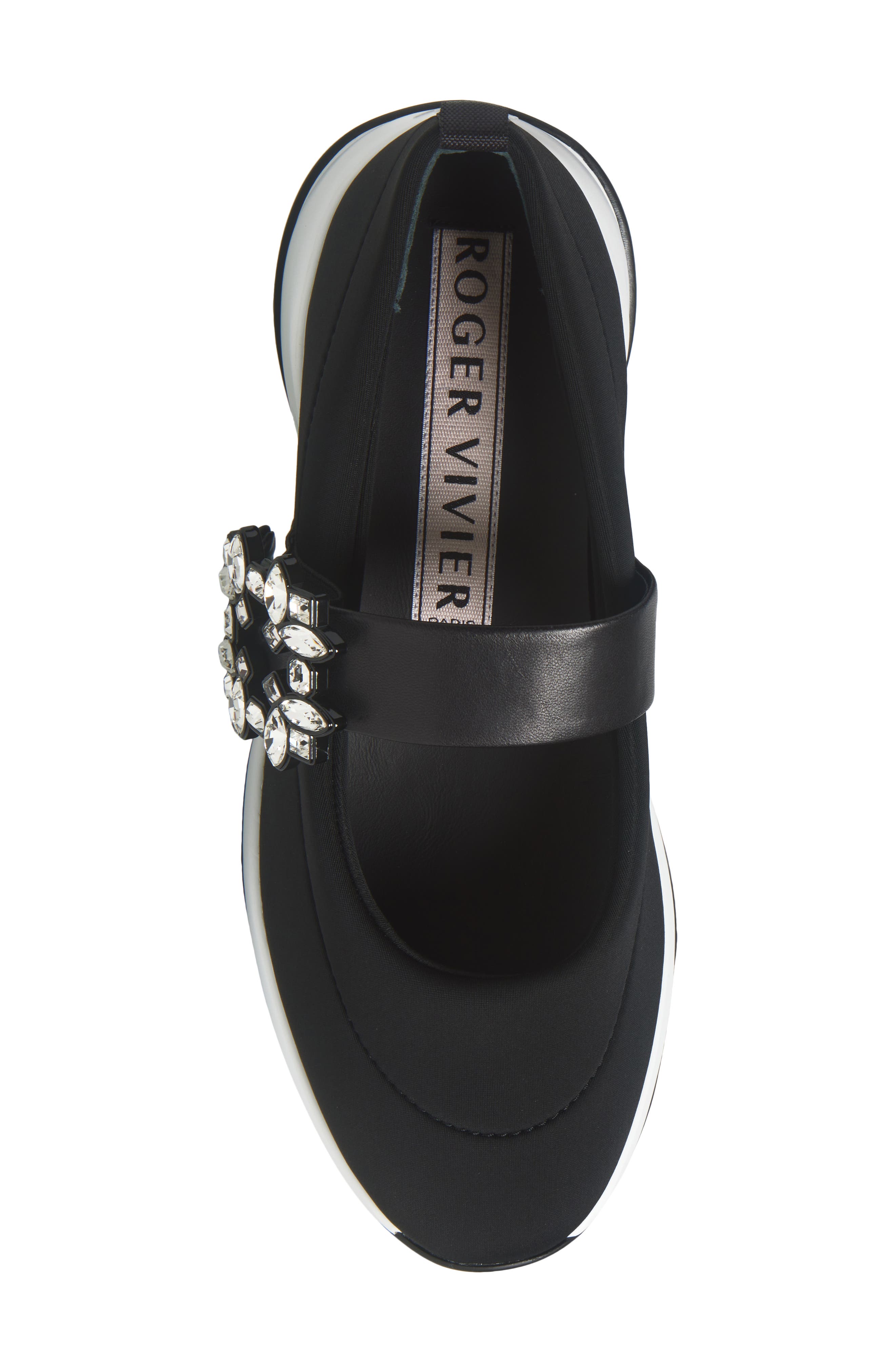 Roger Vivier Viv Run Strass Mary Jane Sneaker, Alternate, color, Nero