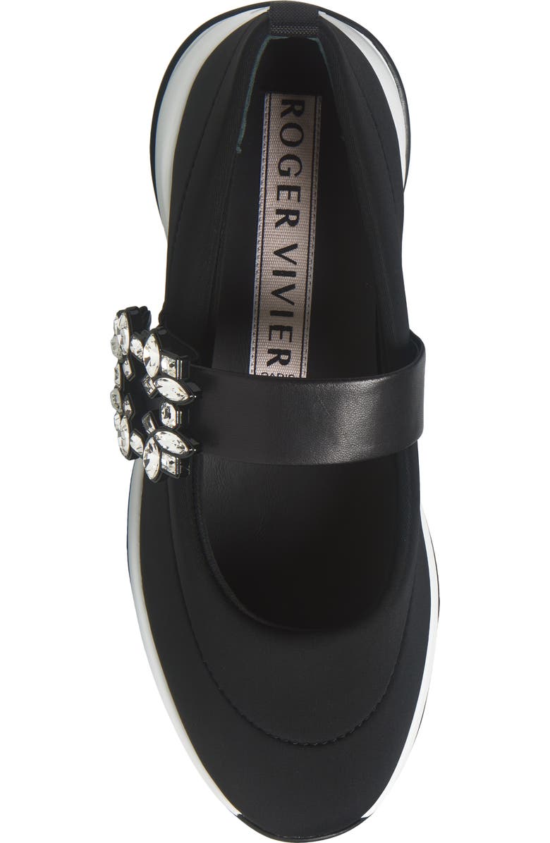 Roger Vivier Viv Run Strass Mary Jane Sneaker, Alternate, color, Nero